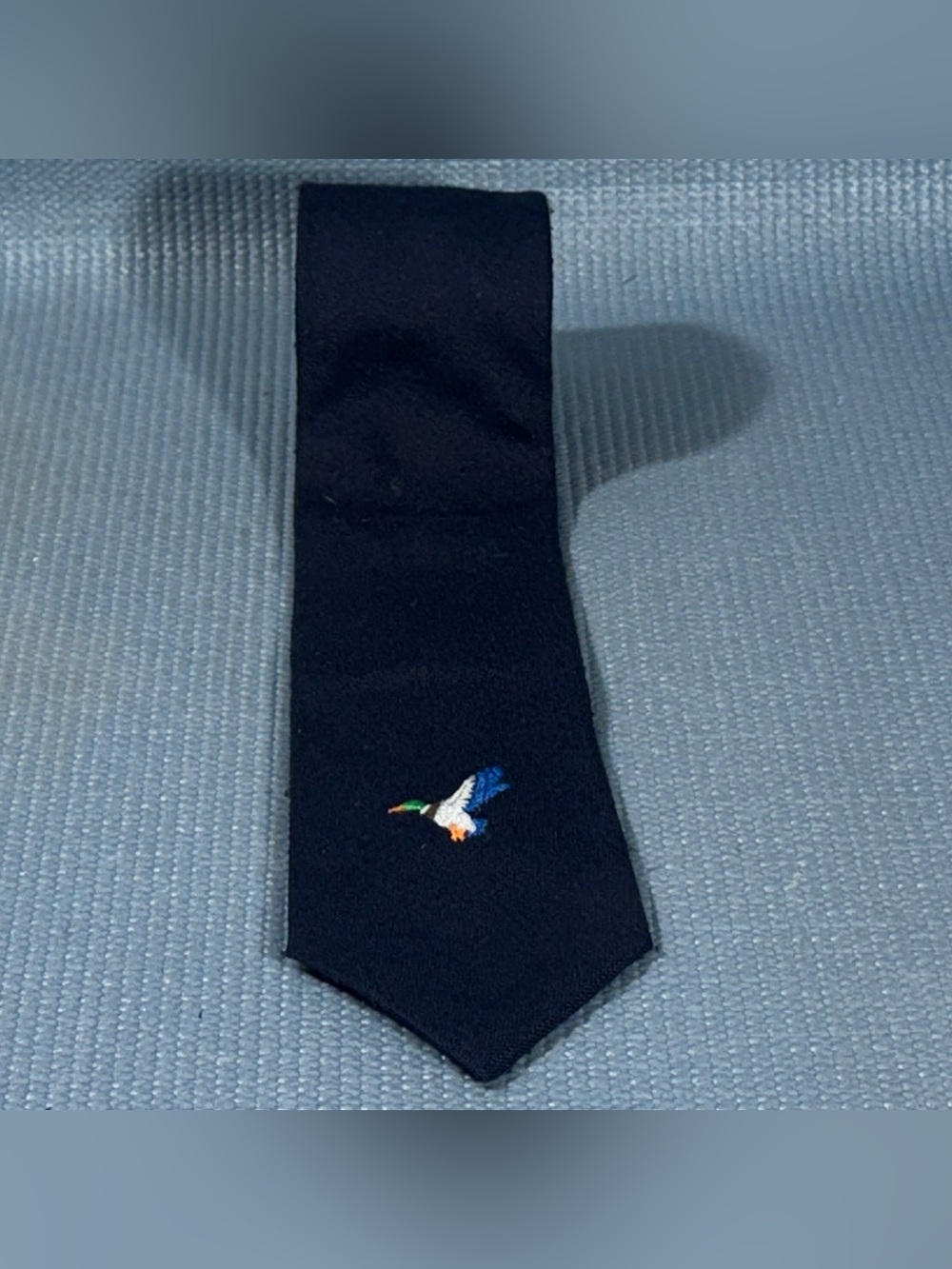 Flying Scotsman Duck Vintage Necktie Navy Blue Mallard Acrylic